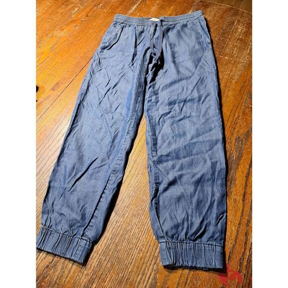 XS Ann Taylor Loft Elastic Drawstring Waist Elastic Ankle Pull On Casual Pants - Picture 1 of 3